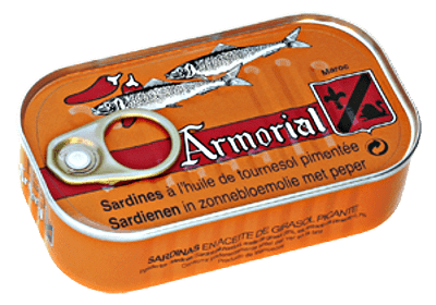 boite ARMORIAL sardines huile tournesol piment 120g 400