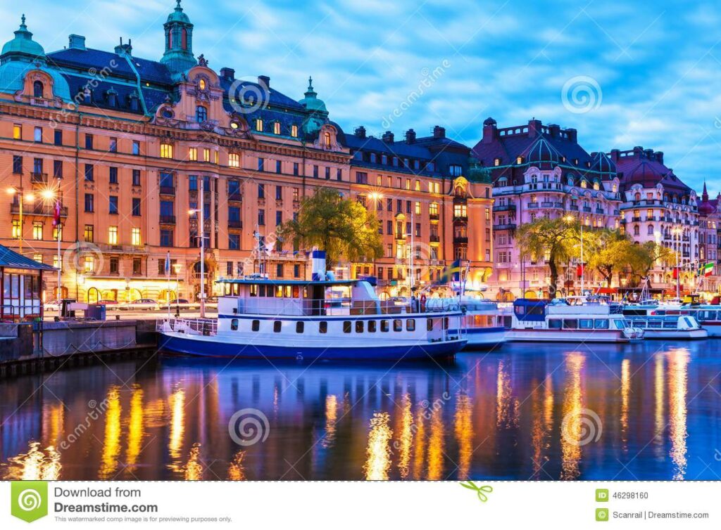 paysage-de-soiree-de-stockholm-suede-46298160