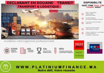 Formation cadre Declarant en Douane Commence Douane Transit 2023 PLATINIUM FINANCE
